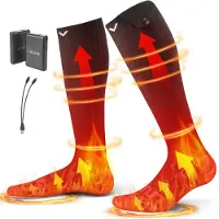 Vevor Chaussettes Chauffantes Femme Homme à Batterie Rechargeables Électrique 5000 mAh