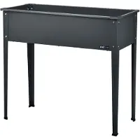 Axi Table De Culture En Métal, Anthracite | Jardinière Surélevée Sur Pieds Pour Jardin / Balcon / Terrasse | 100 X 30 X 80 Cm