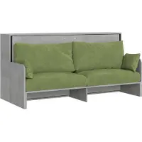 Itamoby Lit Simple Escamotable Kando Avec Canapé-Lit Et Matériaux En Ciment, Vert