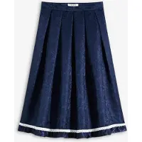 O46BPX (MB1) Jupe Dirndl Femme Tendance, Jupe Traditionnelle à Motifs Cachemire et Dentelle 905168 Bleu Foncé