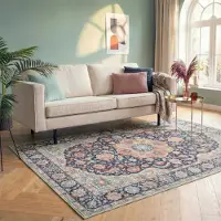 FRAAI Tapis vintage | Imagine Medallion Bleu | 230x330cm | Bleu | Rectangulaire | Tapis