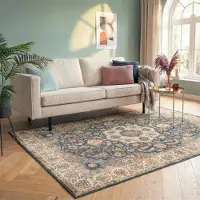 FRAAI Tapis vintage | Imagine Medallion Rustique | 80x150cm | Multicolore | Rectangulaire | Tapis