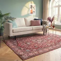 FRAAI Tapis vintage | Imagine Medallion Rouge | 80x150cm | Rouge | Rectangulaire | Tapis