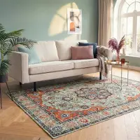 FRAAI Tapis vintage | Imagine Medallion Vert | 230x330cm | Vert | Rectangulaire | Tapis