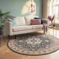 FRAAI Tapis rond vintage | Imagine Medallion Rustique | Ø 160cm | Multicolore | Rond | Tapis