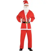 Amscan Costume de Père Noël homme coton rouge 6 pièces taille L