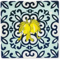 Excelsa Set de 6 assiettes plates Amalfi en céramique colorée 18x18