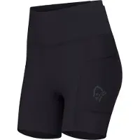 Norrøna - Cuissard de trail/running - Senja Equaliser Stretch 6" Tights W Caviar Black pour Femme en Nylon - Taille L - Noir