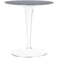 Kartell Table Basse Tiptop (Plateau Noir Brillant, Base Transparente - Pmma)