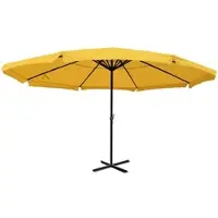 Mendler Parasol Meran Pro, Parasol De Marché Gastronomique Avec Volant Ø 5m Polyester/Alu 28kg Jaune Sans Support