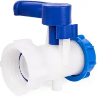 Bradas Valve pour conteneur d'eau IBC, filetage intérieur S60x6, filetage extérieur avec drain S60x6 BR-IBCS60F-BTVS60M