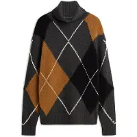 Tommy Hilfiger Pull-over 'Argyle' sépia / gris foncé / noir / blanc