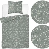 Detexpol Satin linge de lit 140x200 feuilles de sauge fin 5217 A Home Satin 41