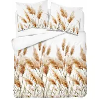 Detexpol Linge de lit, en satin, de haute qualité 200x220 5329a herbe de la pampa