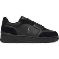 Ralph Lauren Ftw pour homme. 809P00810001 Baskets Open Masters en cuir et daim noirs (40), Plat, Lacets, Casuel