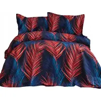 Darymex Draps en satin 140x200 bleu marine rouge avec une taie d'oreiller 1519/1 Satinlove 5