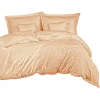 Darymex Literie en satin de coton et bambou (P) STRIPE BEIGE/160x200 +2x70x80 avec sommier à lattes +4x40x40 BAMBUS