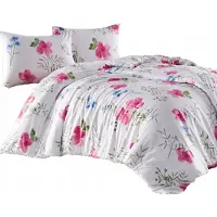 Darymex Literie, linge de lit en flanelle, épais et chaud 140x200cm 31504-2 Fleurs roses