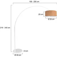 Steinhauer Lampe à arc blanc Sparkled Light avec un chapeau en liège Ø40cm