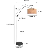 Steinhauer Lampe sur pied noire Prestige Chic avec un chapeau en liège Ø40cm