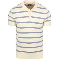 New zealand auckland NZA Polo Maille Rayé Écru Blanc cassé Beige taille L