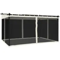 Syfax Tonnelle avec parois en filet crème 4x3 m acier