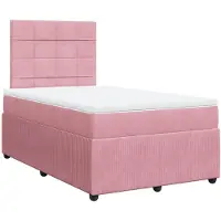 Syfax Sommier à lattes de lit avec matelas rose 120x190 cm velours