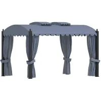 Syfax Tonnelle avec rideaux 3x4 m Anthracite Acier