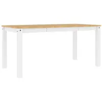 Syfax Table à manger PANAMA blanc 160x80x75 cm bois massif de pin