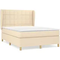 Syfax Sommier à lattes de lit avec matelas Crème 140x190 cm Tissu