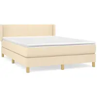 Syfax Sommier à lattes de lit avec matelas Crème 140x200 cm Tissu
