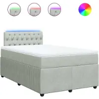 Syfax Sommier à lattes de lit et matelas Gris clair 120x200cm Velours