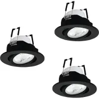 Eglo connect.z, ensemble de 3 spots LED encastrables Saliceto-Z, diamètre 8,8 cm, compatibles ZigBee, Matter, contrôle via application etvocale Alexa, RGB, variateur de luminosité