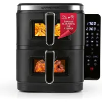 DS Produkte Friteuse à air chaud verticale à double chambre GOURMETmaxx FryUp, 10 l - Écran tactile