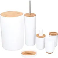 Alpina Set de bain et de toilette en bambou - 6 pièces