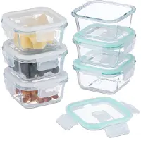 Relaxdays - Lot de 6 bocaux en verre avec couvercle, 520 ml, boîtes de conservation, couvercles en plastique, hermétiques, bocaux en verre, transparents