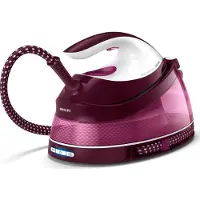 Philips PerfectCare Compact Steam Generator Iron with 400 g Steam Boost, 2400 W, Burgundy and White - GC7842/46