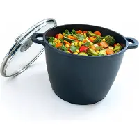 Relaxdays Marmite avec couvercle en verre, revêtement antiadhésif, compatible induction, XXL, 10 litres, fond profond, 28 cm, fonte d'aluminium, noir