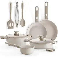 Monix Ensemble de 10 casseroles et poêles avec revêtement antiadhésif pour tous feux et four, Poêle + casserole, Gris