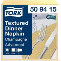 Tork Textured Dinner Napkin Champagne 14Ply 2Ply 38 x 39 cm 18 x 50 Napkins 509415 (50 pcs, 39 x 38 cm)