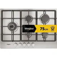 Whirlpool TGML 761 IX R Acier inoxydable Intégré 73 cm Gaz 5 brûleurs