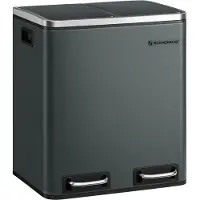 Songmics Poubelle Métal-Pied, Poubelle, 30L, Ergonomique, Acier