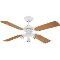 WESTINGHOUSE Ventilateur Princess Euro à 3 lampes - , Princess Euro, Blanc, Salon / séjour, Bois, Moderne