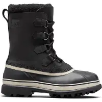 Sorel - Après-skis chauds et imperméables - Caribou M Black/Dark Stone pour Homme en Cuir - Taille 41,5 - Noir
