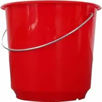 Lockweiler Seau de ménage en plastique rouge, 15 l, Ø 33x30 cm, Ustensiles de nettoyage, Rouge