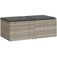 vidaXL Ensemble de salon de jardin 2 pièces avec coussins gris clair Poly rotin