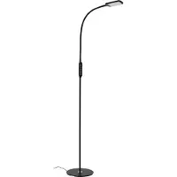 Briloner Lampadaire LED LEUCHTEN OFFICE REMOTE, 8 W, 700 lm, IP20, noir, métal-plastique, intensité lumineuse variable, avec télécommande, CCT, Ø 24 cm