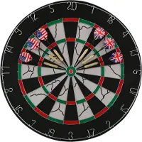 Markenlos Jeu de fléchettes Deluxe Ø45cm Dartboard Set avec 6 fléchettes jouables des deux côtés