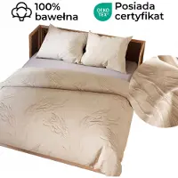 MARKIZETA HOME Linge de lit, parure de lit en satin de coton 160 x 200 Gravira Beige