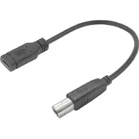 ACT AC7462, 0.2 m, USB C, USB B, USB 2.0, 0.48 Gbit/s, Noir